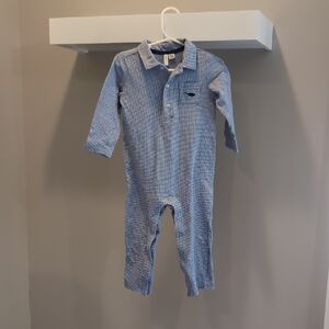 Janie And Jack Blue Long Sleeve One Piece